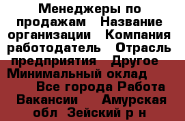 Менеджеры по продажам › Название организации ­ Компания-работодатель › Отрасль предприятия ­ Другое › Минимальный оклад ­ 15 000 - Все города Работа » Вакансии   . Амурская обл.,Зейский р-н